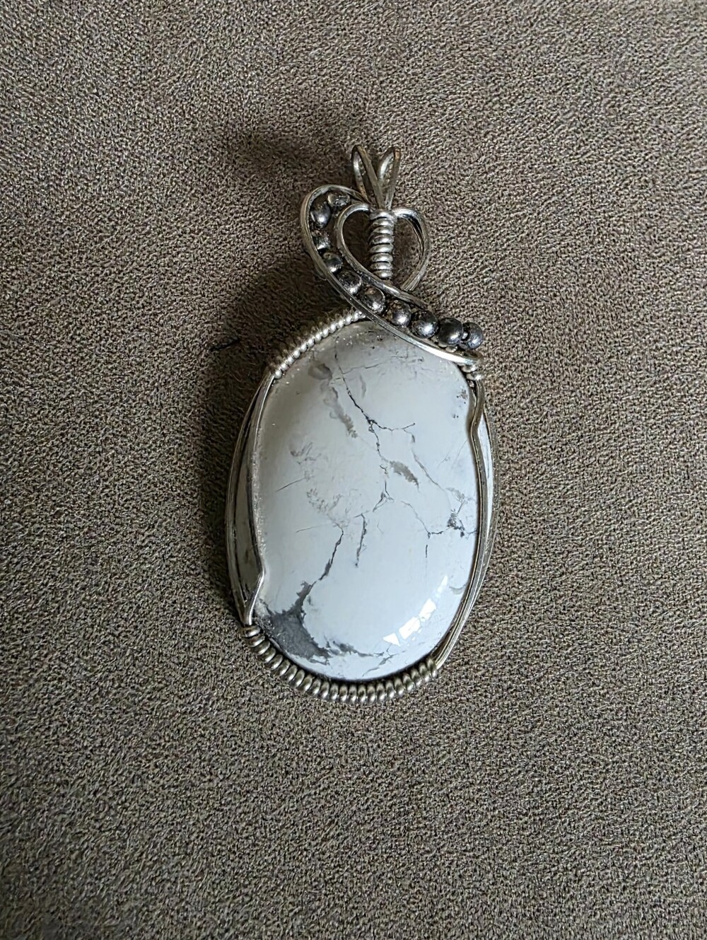 Large Pendant With White Stone